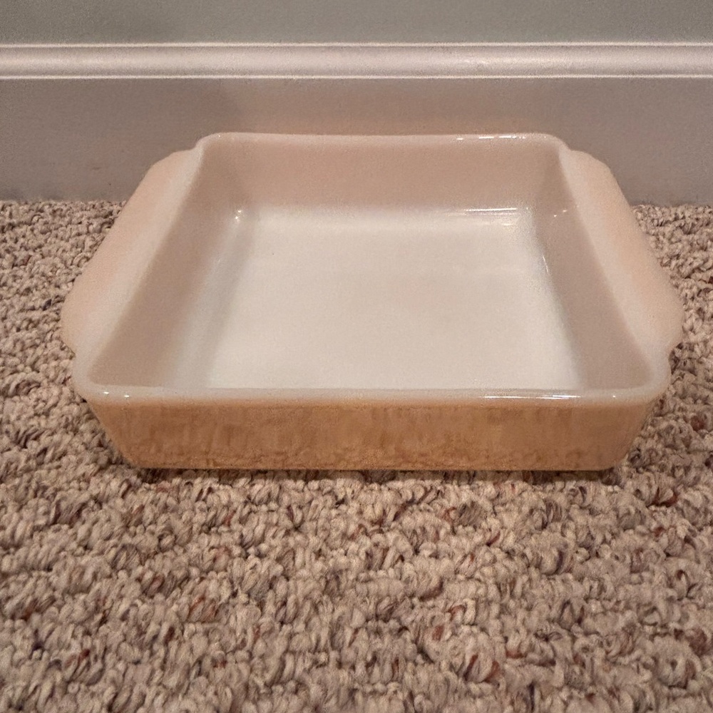 Vintage Fire King peach luster 8” x 8”  Square Baking Dish